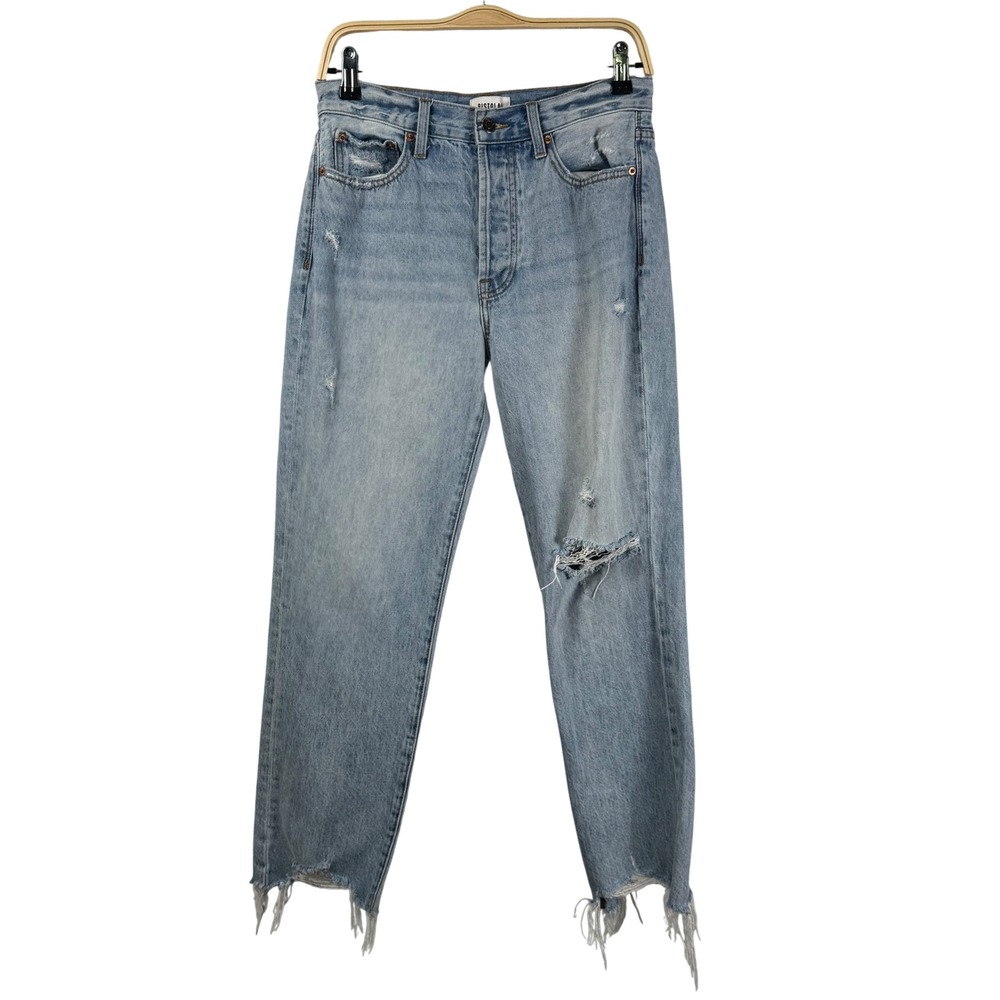 Pistola Charlie High Rise Straight Leg Jeans Dolores Park Distressed Womens 27